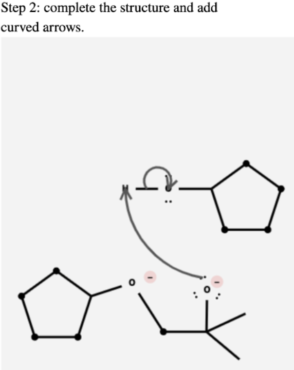 Complete the mechanism for the base-catalyzed opening of the epoxide by