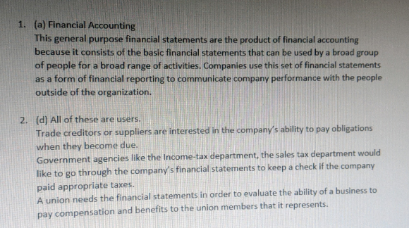 All Of The Following Are General-purpose Financial Statements Except General-purpose financial statements are the product of - WizEdu