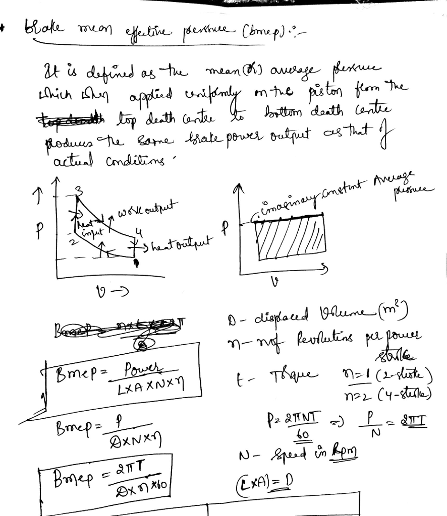 What Is Brake Mean Effective Pressure (bmep)? Is It A Work Term Or Is ...