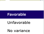 Favorable Unfavorable No variance