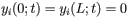 y_i(0;t) = y_i(L;t) = 0