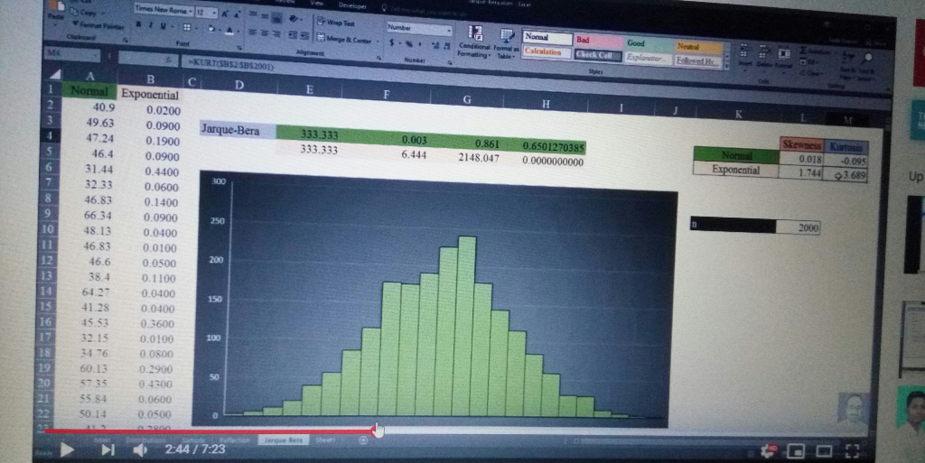 How To Use Jarque-bera Test In Excel To Determine The Normality ...