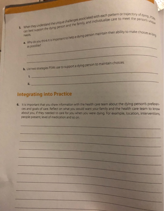 trajectory of dying. Weet the persons unio 5. When they understand the unique challenges associated with each pattern or tra