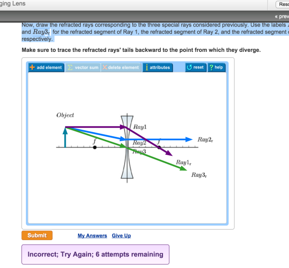 Now, draw the refracted rays corresponding to the