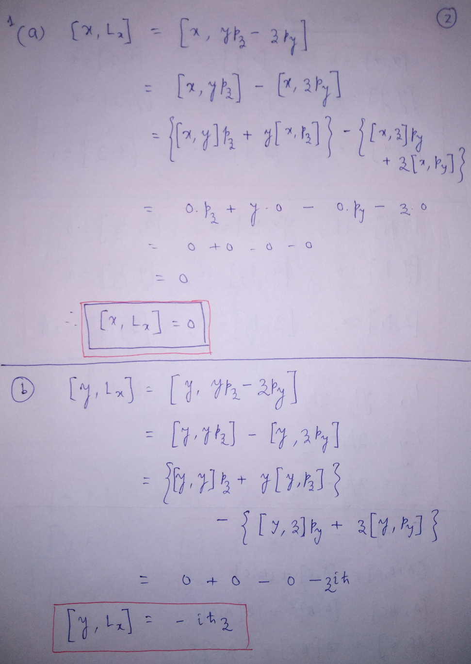 Calculate The Commutators Of Angular Momentum (a) [x,Lx],[y,Lx],[z,Lx ...