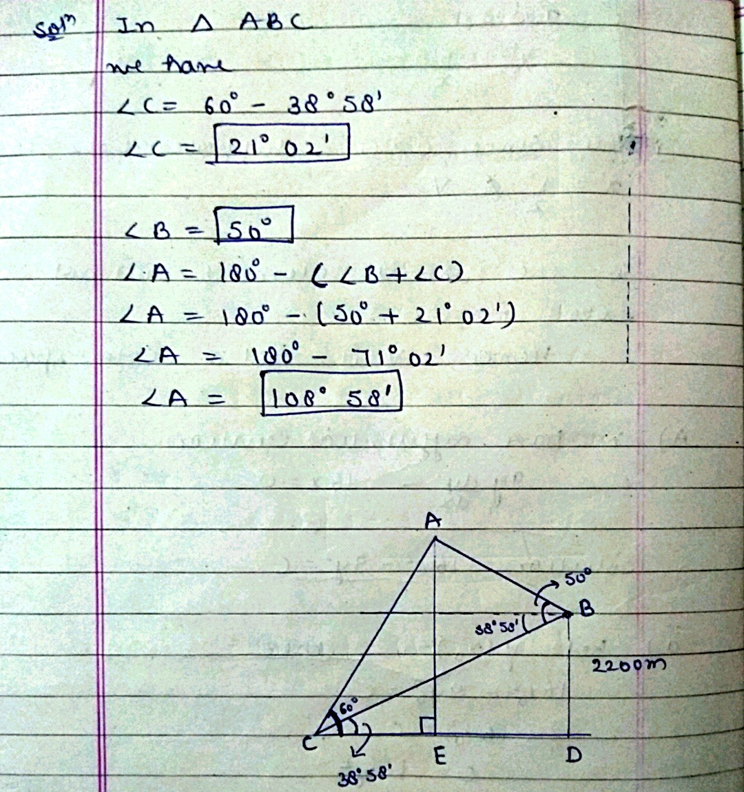 A And B Are Summits Of Two Mountains That Rise From A Horizontal Plain ...