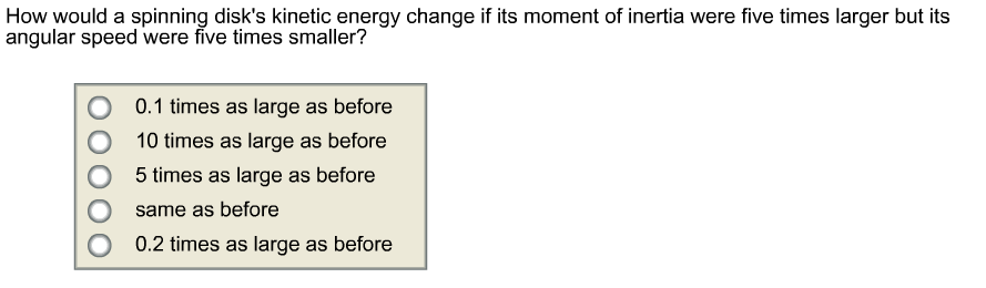 How would a spinning disk's kinetic energy change