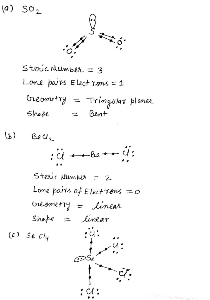 Draw Lewis Structure, Count The Steric Number And Lone Pair Electrons ...