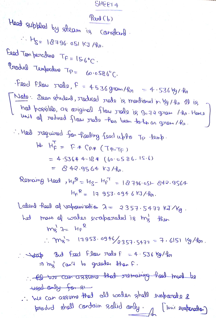 A Single-effect Evaporator Is Concentrating A Feed Of 9072 G/h Of A 10 ...