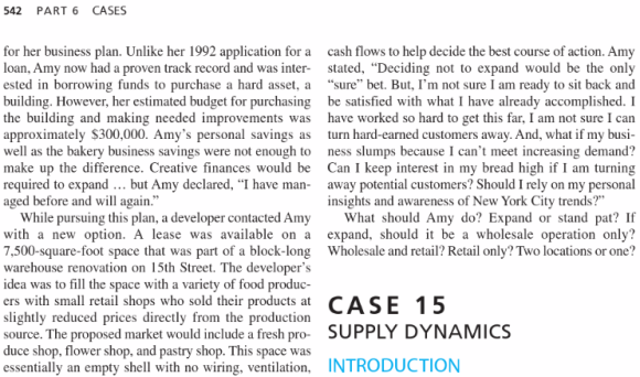 542 PART 6 CASES for her business plan. Unlike her 1992 application for a cash flows to help decide the best course of action