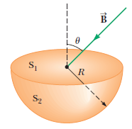 Consider the hemispherical closed surface in the f